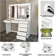 Boahaus Diana 7-Drawer Modern Dressing Table with Mirror and Lights White