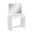 Boahaus Doris 2-Drawer Modern Wood Dressing Table with Mirror in White