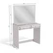 Boahaus Doris 2-Drawer Modern Wood Dressing Table with Mirror in White
