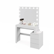 Boahaus Eleanor 3-Drawer Modern Wood Dressing Table with Mirror in White