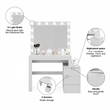 Boahaus Eleanor 3-Drawer Modern Wood Dressing Table with Mirror in White