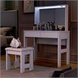 Boahaus Emma 2-Drawer Modern Wood Vanity Set with LED Lights in White