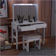 Boahaus Emma 2-Drawer Modern Wood Vanity Set with LED Lights in White