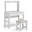 Boahaus Emma 2-Drawer Modern Wood Vanity Set with LED Lights in White