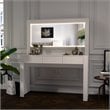 Boahaus Enid 3-Drawer Modern Wood Lighted Vanity with LED Light Strip in White