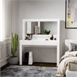 Boahaus Enid 3-Drawer Modern Wood Lighted Vanity with LED Light Strip in White