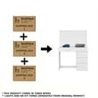 Boahaus Gaia Modern White Makeup Vanity Desk with LED Lights Basic Knobs
