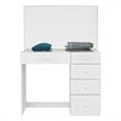 Boahaus Gaia Modern White Makeup Vanity Desk with LED Lights Basic Knobs