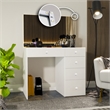 Boahaus Gaia Modern White Makeup Vanity Desk with LED Lights Basic Knobs
