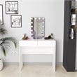 Boahaus Irina 2-Drawer Modern Wood Lighted Vanity with Mirror in White