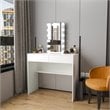 Boahaus Irina 2-Drawer Modern Wood Lighted Vanity with Mirror in White
