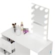 Boahaus Iris 3-Drawer Modern Wood Dressing Table with Light Bulbs in White