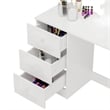 Boahaus Iris 3-Drawer Modern Wood Dressing Table with Light Bulbs in White
