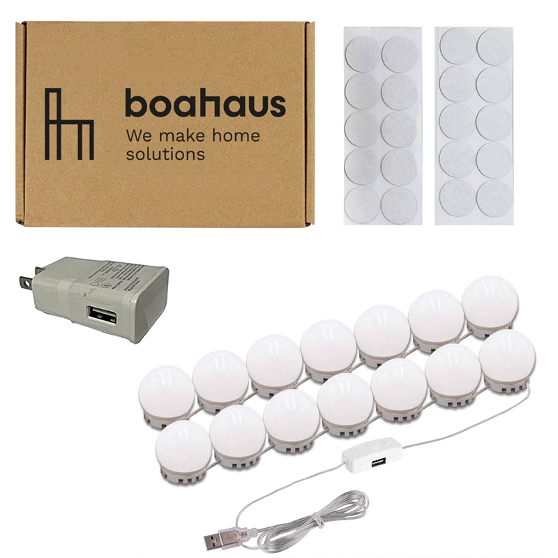 Boahaus Juno 4-Drawer Modern Wood Dressing Table with Mirror in White