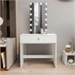 Boahaus Isabella 1-Drawer Modern Wood Dressing Table with Mirror in White