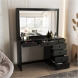 Boahaus Jane 7-Drawer Modern Wood Dressing Table with Mirror in Black