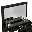 Boahaus Jane 7-Drawer Modern Wood Dressing Table with Mirror in Black