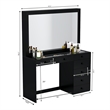 Boahaus Jane 7-Drawer Modern Wood Dressing Table with Mirror in Black