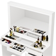 Boahaus Jane 7-Drawer Modern Wood Dressing Table with Mirror in Smoked White