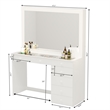 Boahaus Jane 7-Drawer Modern Wood Dressing Table with Mirror in Smoked White