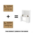 Boahaus Jane 7-Drawer Modern Wood Dressing Table with Mirror in Smoked White