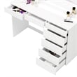 Boahaus Joan 7-Drawer Modern Wood Dressing Table with Mirror in White