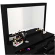 Boahaus Joan 7-Drawer Modern Wood Dressing Table with Mirror in Black