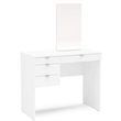 Boahaus Maia 4-Drawer Modern Wood Dressing Table with Mirror in White