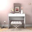 Boahaus Margaret 2-Drawer Modern Wood Dressing Table with Mirror in White