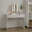 Boahaus Margaret 2-Drawer Modern Wood Lighted Dressing Table in White
