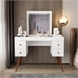 Boahaus Mary 4-Drawer Modern Wood Dressing Table with Mirror in White