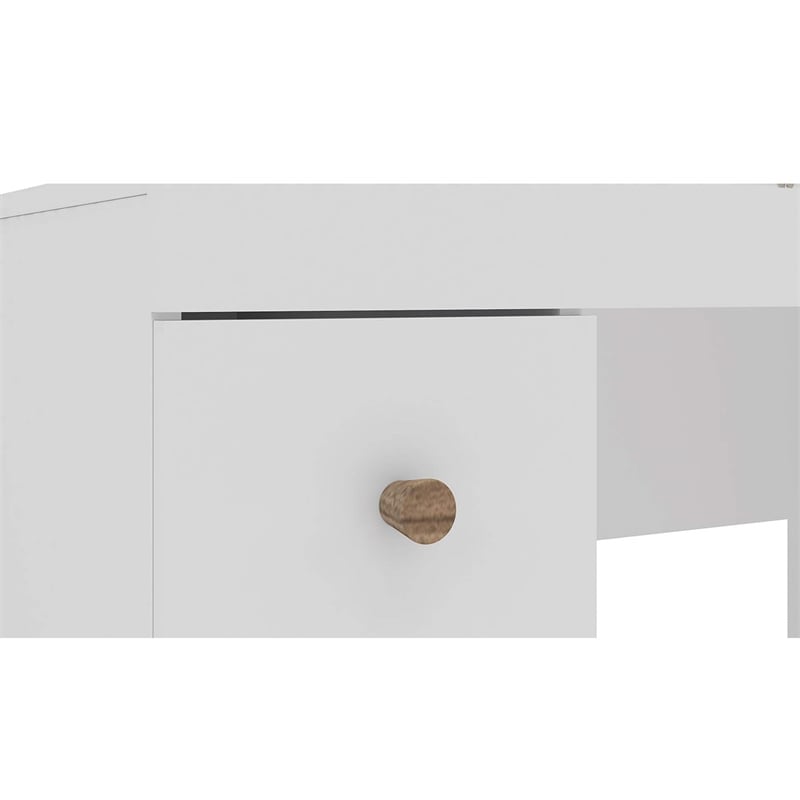 Boahaus Mary 4-Drawer Modern Wood Dressing Table with Mirror in White