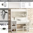 Boahaus Nixi 2-Drawer Modern Wood Lighted Vanity with Mirror in White