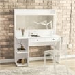 Boahaus Nixi 2-Drawer Modern Wood Lighted Vanity with Mirror in White