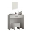 Boahaus Nixie 1-Drawer Modern Wood Vanity Set with LED Lights in White