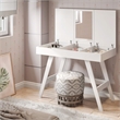 Boahaus Phillippa Multipurpose Modern Wood Makeup Vanity in White
