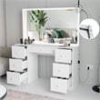 Boahaus Sabrina 7-Drawer Modern Wood Lighted Vanity with Mirror in White