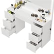 Boahaus Sabrina 7-Drawer Modern Wood Lighted Vanity with Mirror in White
