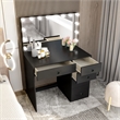 Boahaus Saranya Black Makeup Vanity Desk 5 Drawers and Basic Knobs