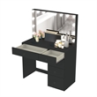 Boahaus Saranya Black Makeup Vanity Desk 5 Drawers and Basic Knobs