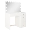 Boahaus Saranya White Makeup Vanity Desk 5 Drawers and Basic Knobs