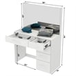 Boahaus Saranya White Makeup Vanity Desk 5 Drawers and Basic Knobs