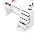 Boahaus Selene 7-Drawer Modern Wood Dressing Table with LED Lights in White