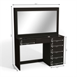 Boahaus Serena 7-Drawer Modern Wood Built-In Lights Black