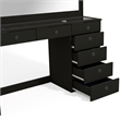 Boahaus Serena 7-Drawer Modern Wood Built-In Lights Black