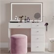 Boahaus Sofia 6-Drawer Modern Wood Makeup Vanity with Mirror in White