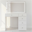 Boahaus Sofia 6-Drawer Modern Wood Makeup Vanity with Mirror in White