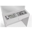 Boahaus Suri 2-Drawer Modern Wood Lighted Vanity Table with Glass Top in White