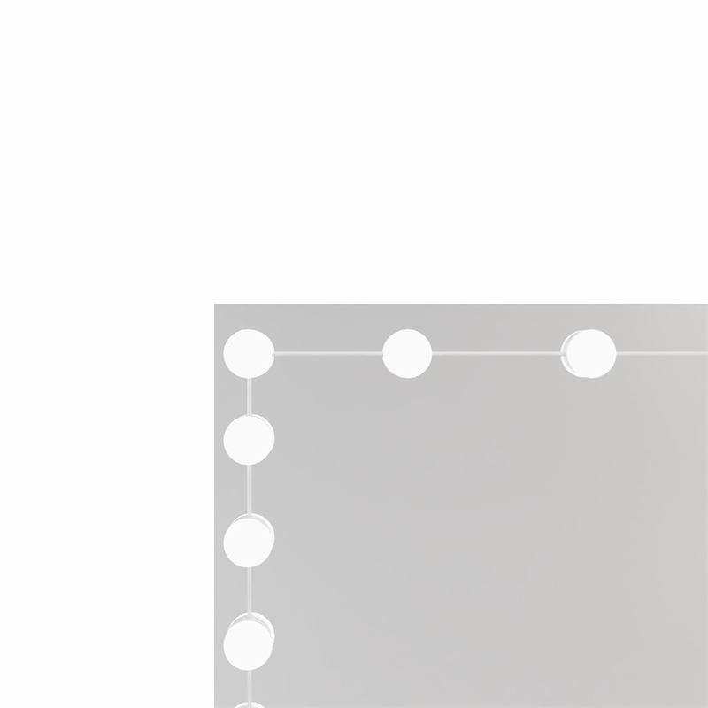 Boahaus Thalia 5-Drawer Modern Wood Vanity with Light Bulbs and Mirror in White