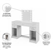 Boahaus Thalia 5-Drawer Modern Wood Vanity with Light Bulbs and Mirror in White